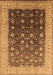 Machine Washable Oriental Brown Traditional Rug, wshurb612brn