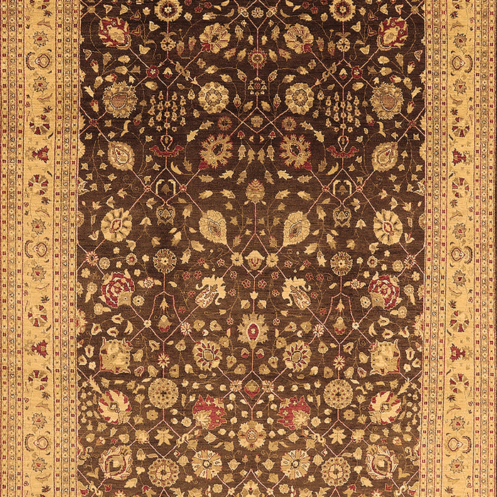 Machine Washable Oriental Brown Traditional Rug, wshurb612brn