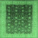 Square Oriental Emerald Green Traditional Rug, urb612emgrn