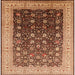 Square Machine Washable Industrial Modern Brown Sand Brown Rug, wshurb612