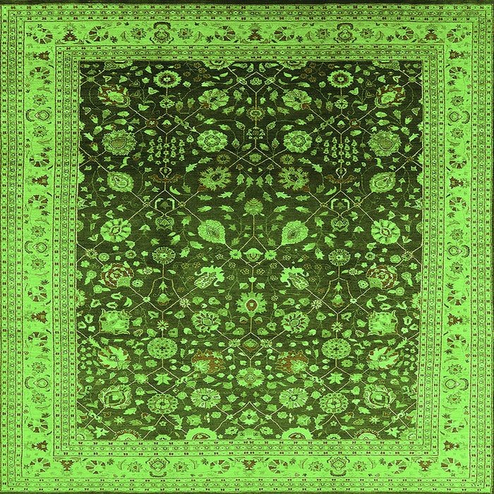 Square Oriental Green Traditional Rug, urb612grn