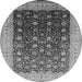 Round Oriental Gray Traditional Rug, urb612gry