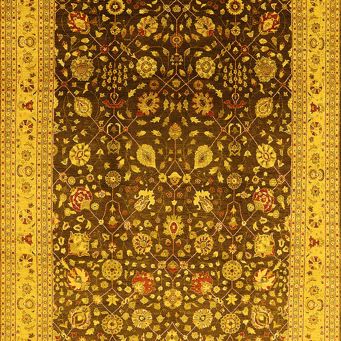 Oriental Yellow Traditional Rug, urb612yw