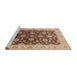 Sideview of Machine Washable Industrial Modern Sandy Brown Rug, wshurb613