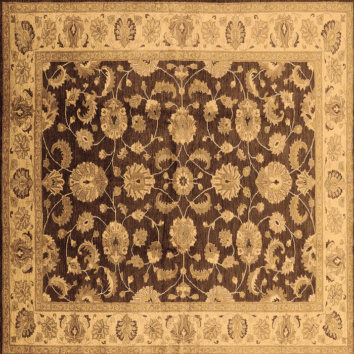 Square Oriental Brown Traditional Rug, urb613brn
