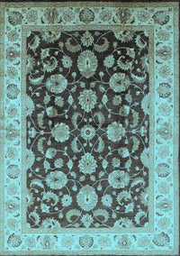 Oriental Light Blue Traditional Rug, urb613lblu
