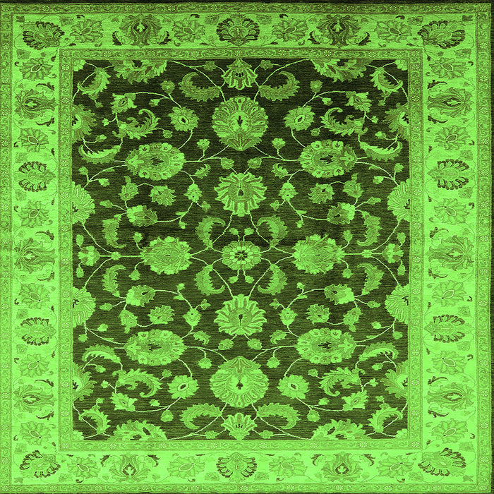 Square Oriental Green Traditional Rug, urb613grn