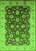 Machine Washable Oriental Green Traditional Area Rugs, wshurb613grn