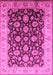 Machine Washable Oriental Pink Traditional Rug, wshurb613pnk