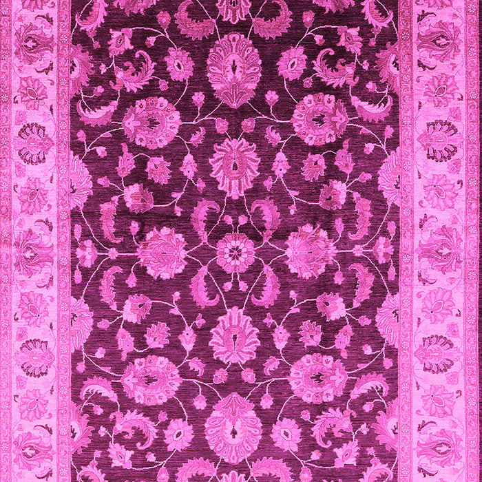 Machine Washable Oriental Pink Traditional Rug, wshurb613pnk