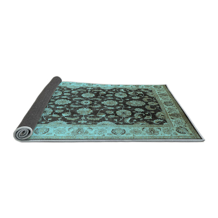 Sideview of Oriental Light Blue Traditional Rug, urb613lblu