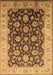 Machine Washable Oriental Brown Traditional Rug, wshurb613brn