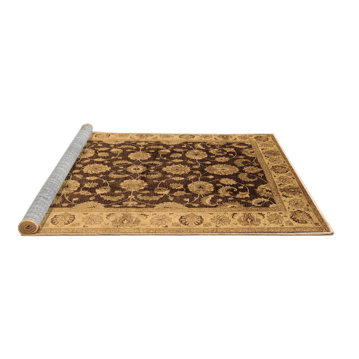 Sideview of Machine Washable Oriental Brown Traditional Rug, wshurb613brn