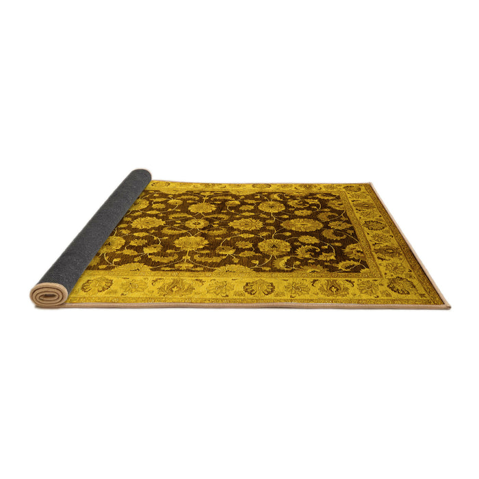 Sideview of Oriental Yellow Traditional Rug, urb613yw