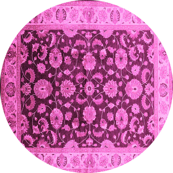 Round Oriental Pink Traditional Rug, urb613pnk