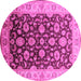 Round Oriental Pink Traditional Rug, urb613pnk