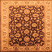 Square Machine Washable Oriental Orange Traditional Area Rugs, wshurb613org