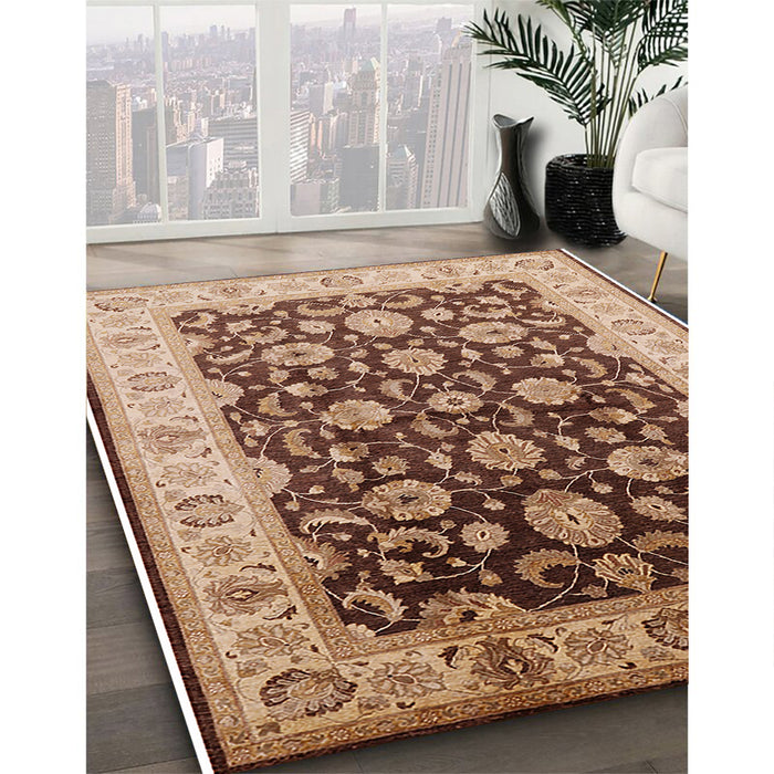 Machine Washable Industrial Modern Sandy Brown Rug in a Family Room, wshurb613