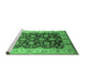 Sideview of Machine Washable Oriental Emerald Green Traditional Area Rugs, wshurb613emgrn