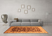 Machine Washable Oriental Orange Traditional Area Rugs in a Living Room, wshurb613org