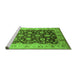 Sideview of Machine Washable Oriental Green Traditional Area Rugs, wshurb613grn