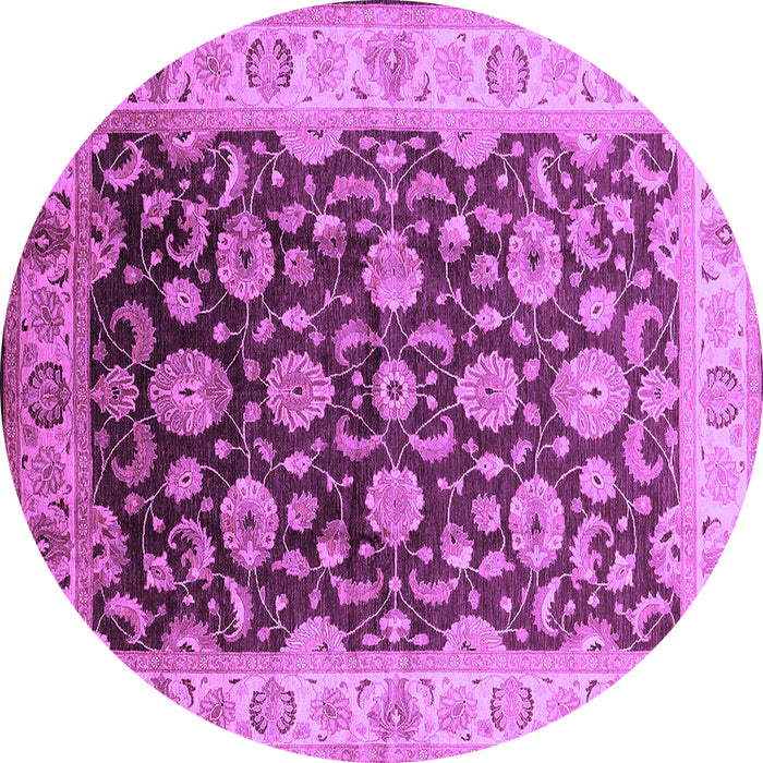 Round Oriental Purple Traditional Rug, urb613pur