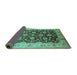 Sideview of Oriental Turquoise Traditional Rug, urb613turq