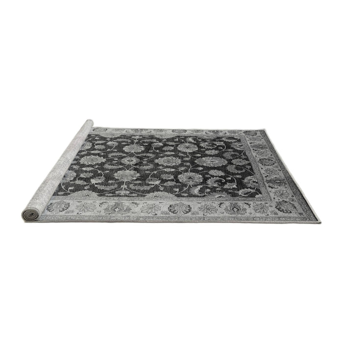 Sideview of Machine Washable Oriental Gray Traditional Rug, wshurb613gry