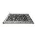 Sideview of Machine Washable Oriental Gray Traditional Rug, wshurb613gry