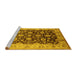 Sideview of Machine Washable Oriental Yellow Traditional Rug, wshurb613yw