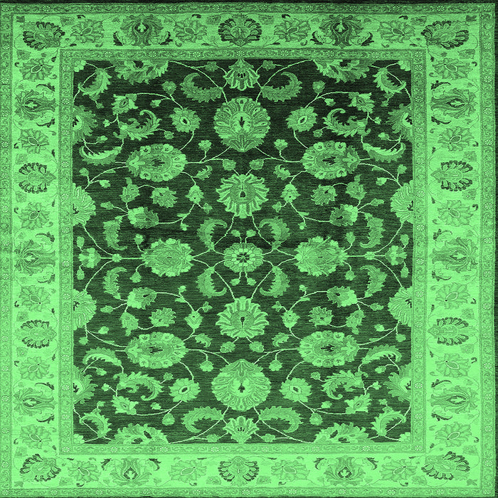 Square Oriental Emerald Green Traditional Rug, urb613emgrn