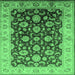 Square Oriental Emerald Green Traditional Rug, urb613emgrn