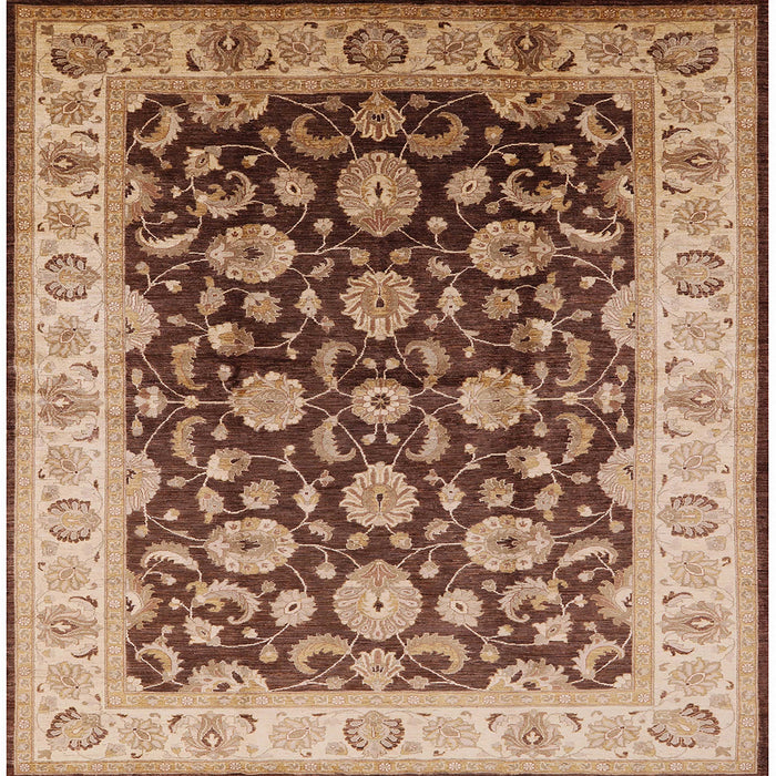 Square Mid-Century Modern Sandy Brown Oriental Rug, urb613