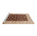 Sideview of Machine Washable Industrial Modern Dark Sienna Brown Rug, wshurb614