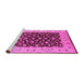 Sideview of Machine Washable Oriental Pink Traditional Rug, wshurb614pnk