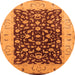Round Oriental Orange Traditional Rug, urb614org