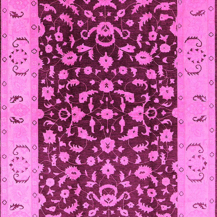 Machine Washable Oriental Pink Traditional Rug, wshurb614pnk