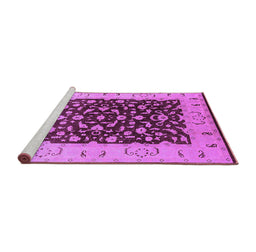 Sideview of Machine Washable Oriental Purple Traditional Area Rugs, wshurb614pur