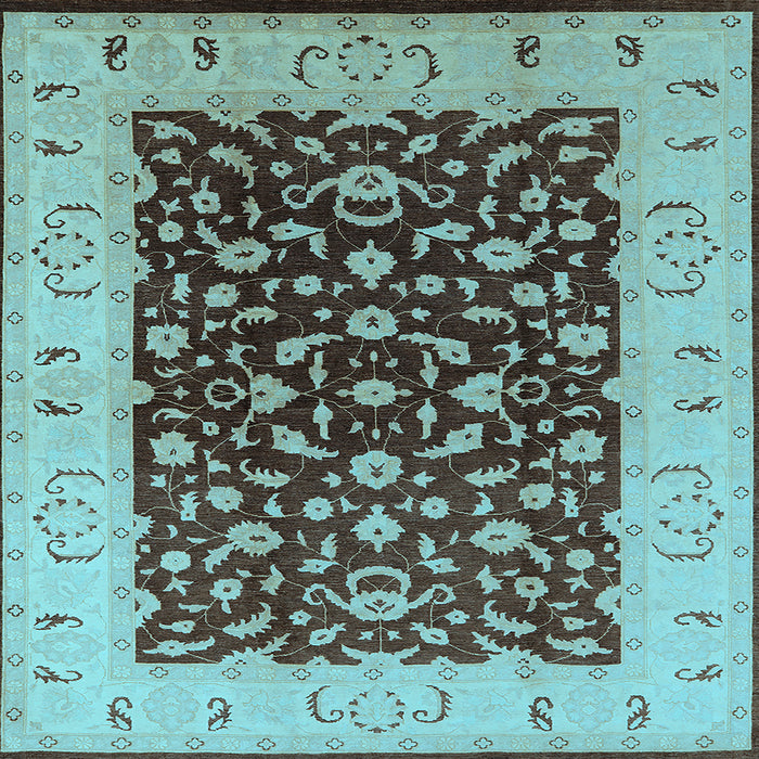 Square Oriental Light Blue Traditional Rug, urb614lblu