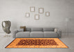 Machine Washable Oriental Orange Traditional Area Rugs in a Living Room, wshurb614org