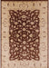 Mid-Century Modern Dark Sienna Brown Oriental Rug, urb614