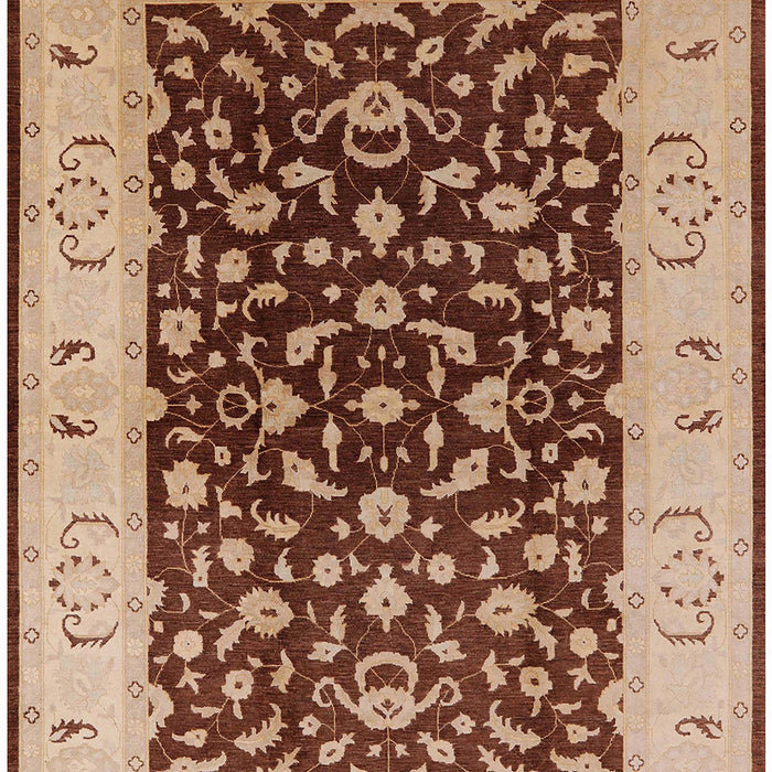 Mid-Century Modern Dark Sienna Brown Oriental Rug, urb614