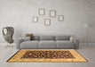 Machine Washable Oriental Brown Traditional Rug in a Living Room,, wshurb614brn