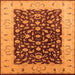 Square Machine Washable Oriental Orange Traditional Area Rugs, wshurb614org