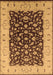 Machine Washable Oriental Brown Traditional Rug, wshurb614brn