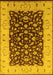 Machine Washable Oriental Yellow Traditional Rug, wshurb614yw