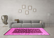 Machine Washable Oriental Pink Traditional Rug in a Living Room, wshurb614pnk