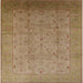Square Mid-Century Modern Light Brown Oriental Rug, urb615