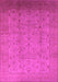 Machine Washable Oriental Pink Traditional Rug, wshurb615pnk