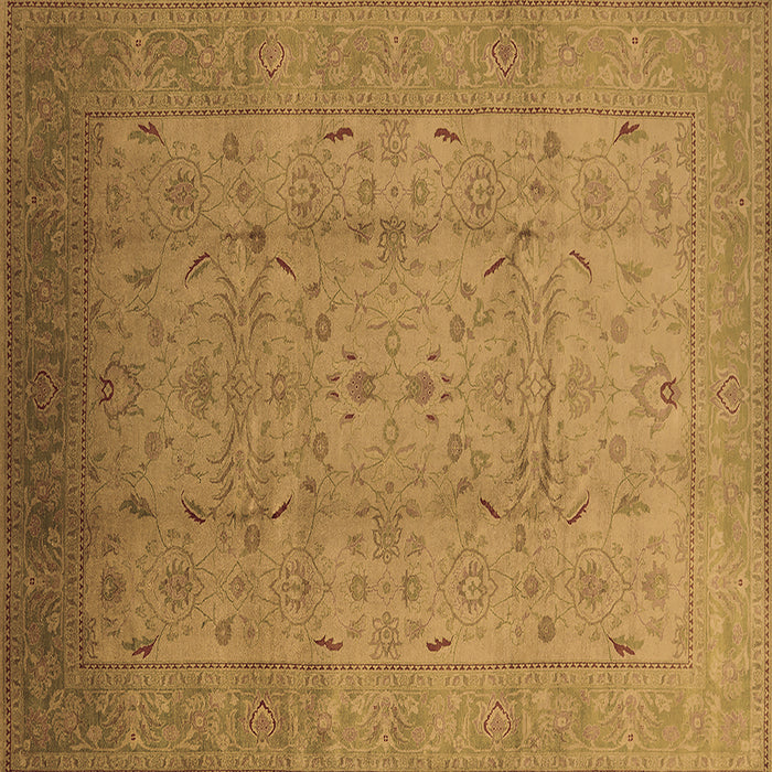 Square Machine Washable Oriental Brown Traditional Rug, wshurb615brn